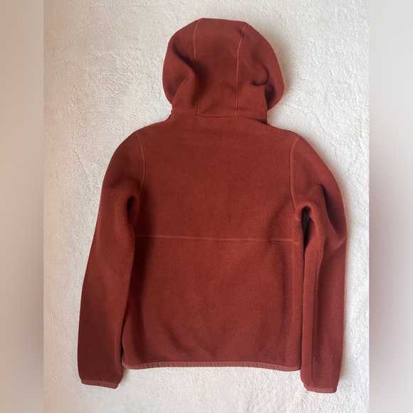 Cotopaxi Quarter Zip Hooded Jacket in Brown with Orange & Blue Stripes Women XS - Picture 3 of 8